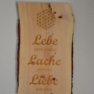 Türschild Lebe Lache Liebe