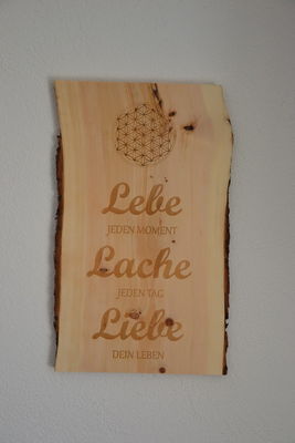 Türschild Lebe Lache Liebe